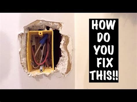 repair drywall around junction box|drywall repair.